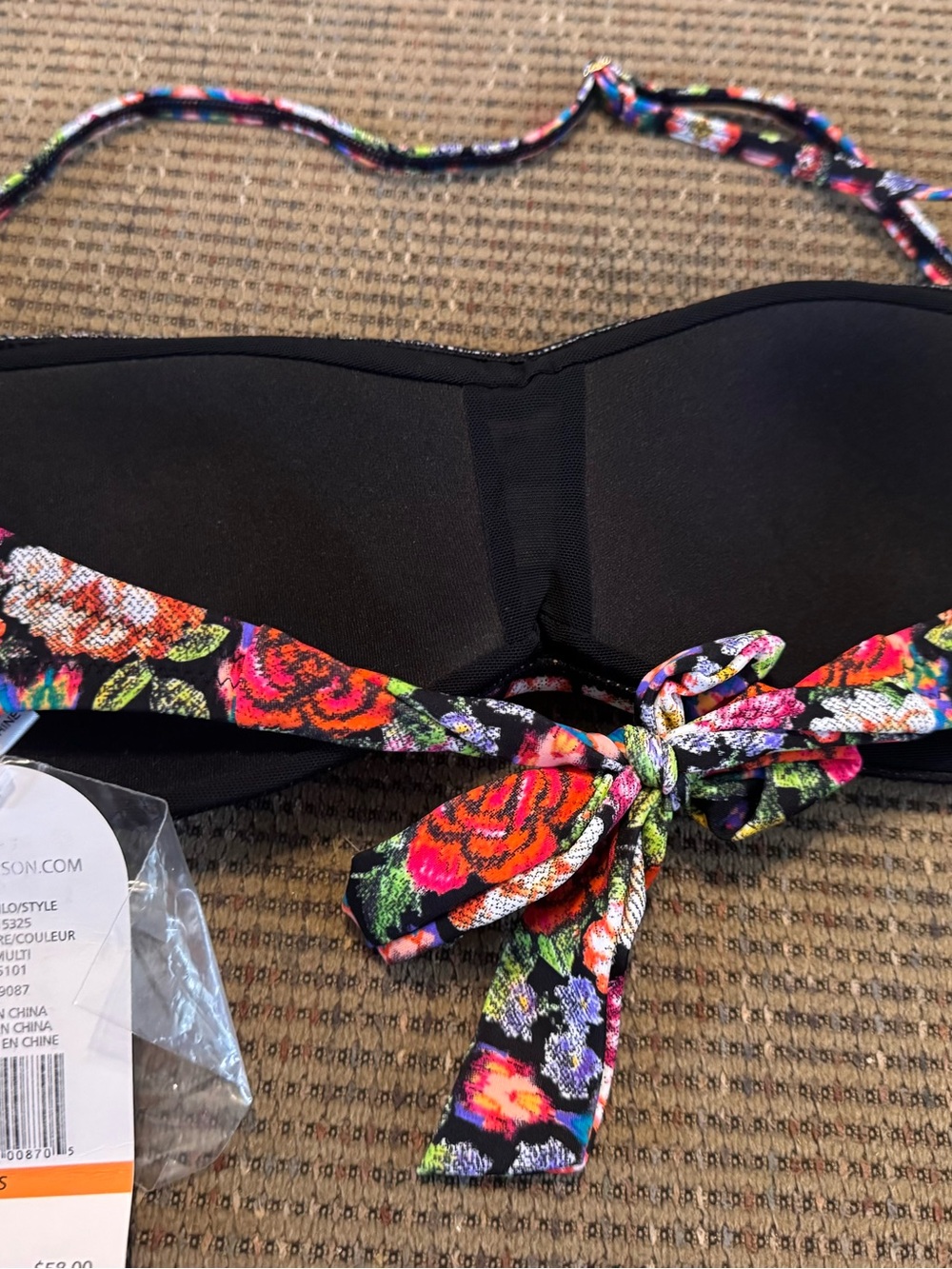 Jessica Simpson Floral Multicolor Ruffle Bikini Top - Picture 2 of 3